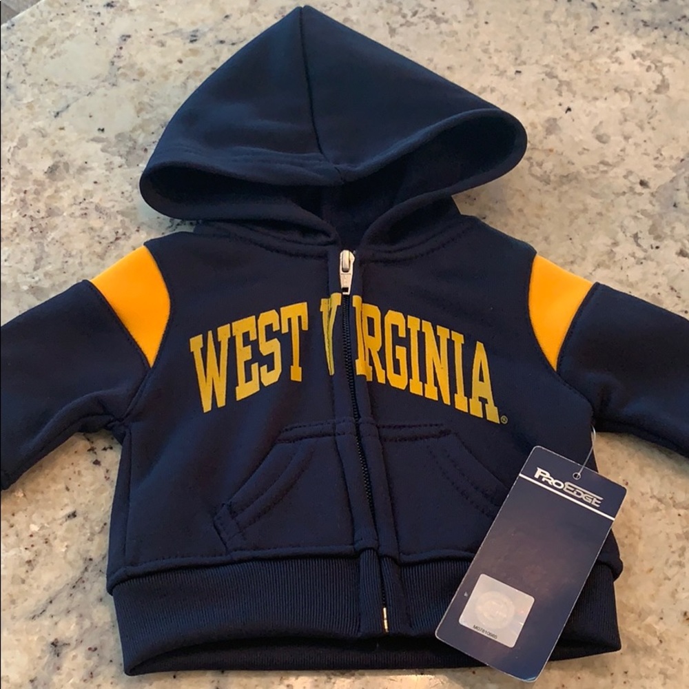 NWT West Virginia Hooded Sweatshirt 0-3 months